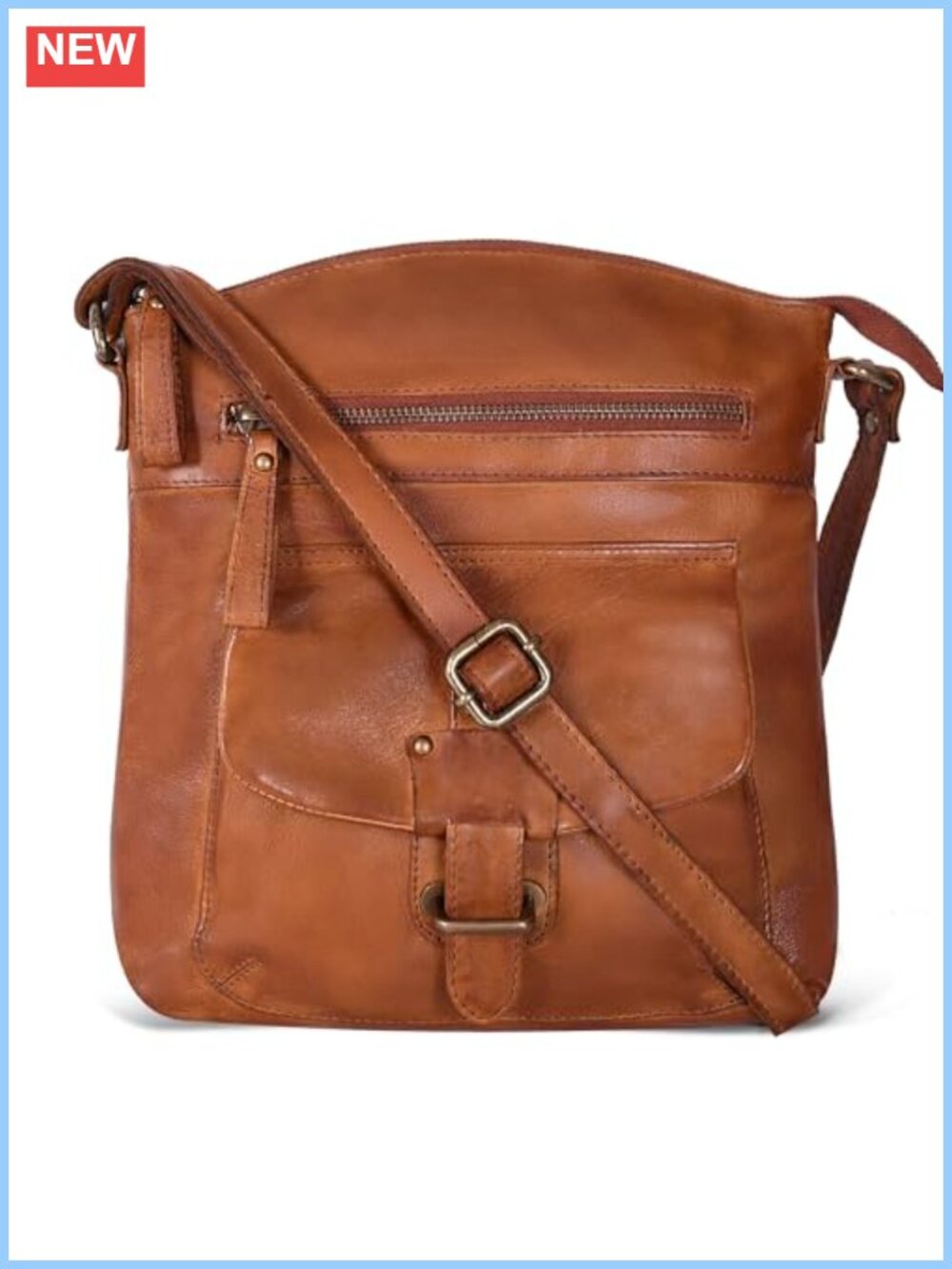 Genuine Leather Crossbody Bag for Women Medium Cross Body Handbag Purse